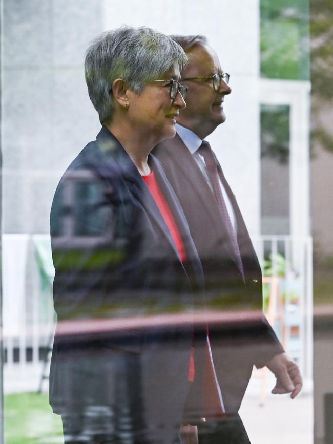 Prime Minister Anthony Albanese and Foreign Minister Penny Wong at Parliament House in Canberra. Picture: NCA NewsWire/Martin Ollman