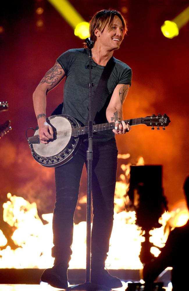 Keith Urban performs onstage during the 51st Academy of Country Music Awards at MGM Grand Garden Arena on April 3, 2016 in Las Vegas, Nevada. Picture: AFP