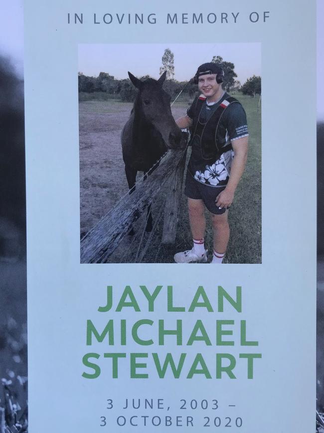 The memorial service for Jaylan Stewart on Friday. Picture: Danielle Smith