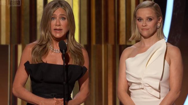 The Morning Show stars Jen Aniston and Reese Witherspoon presented the first awards.