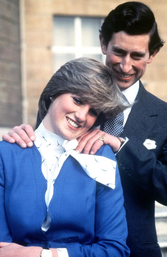 Britain's Prince Charles and Lady Diana Spencer pose following the announcement of their engagement in 1981. Picture: AP