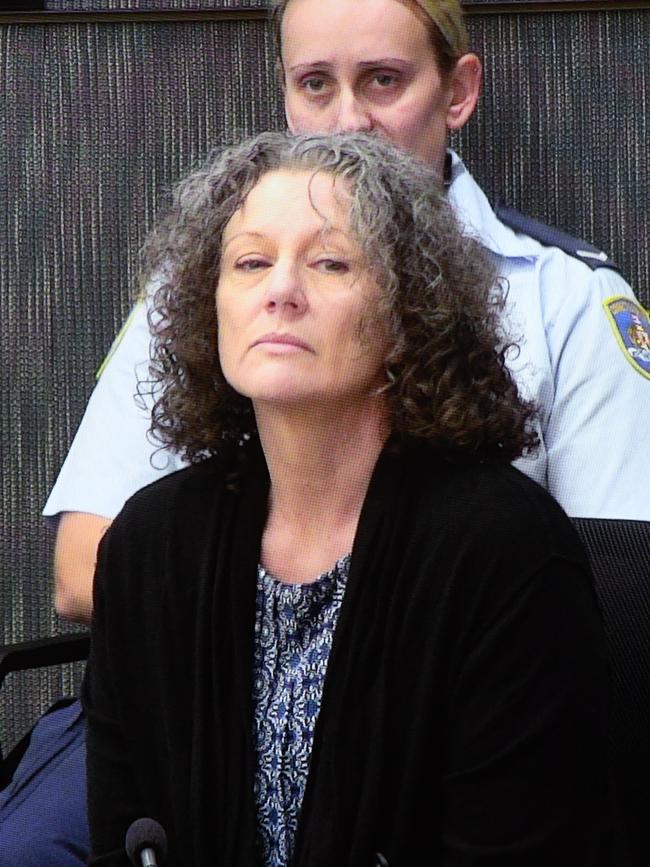 Kathleen Folbigg appears on a video link screened a the NSW Coroners Court in Sydney in 2019. Picture: AAP