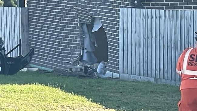 A car has ploughed into a Newcombe St house at Portarlington. Picture: Mark Murray