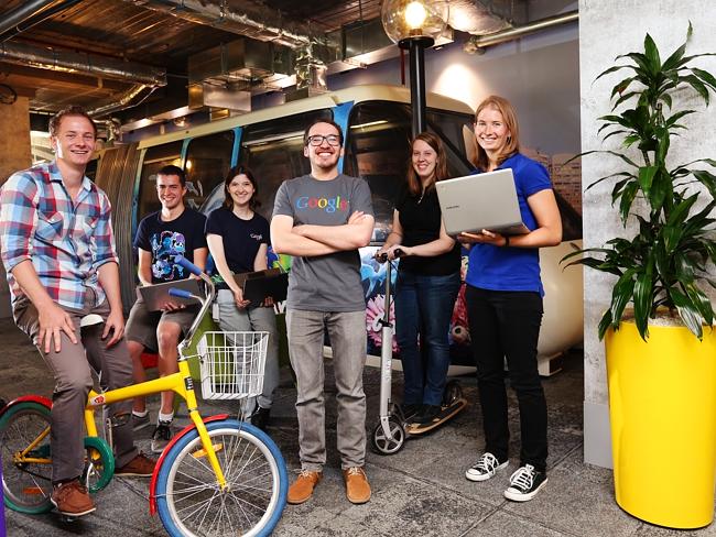 A group of interns who were selected for one of Googles the three-month paid internships.