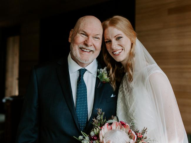 Leigh Mundy with his daughter Sarah on her wedding day in December last year. Picture: Sophie Sullivan Photography