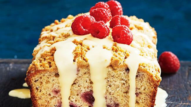 The raspberry and banana bread with crumble.