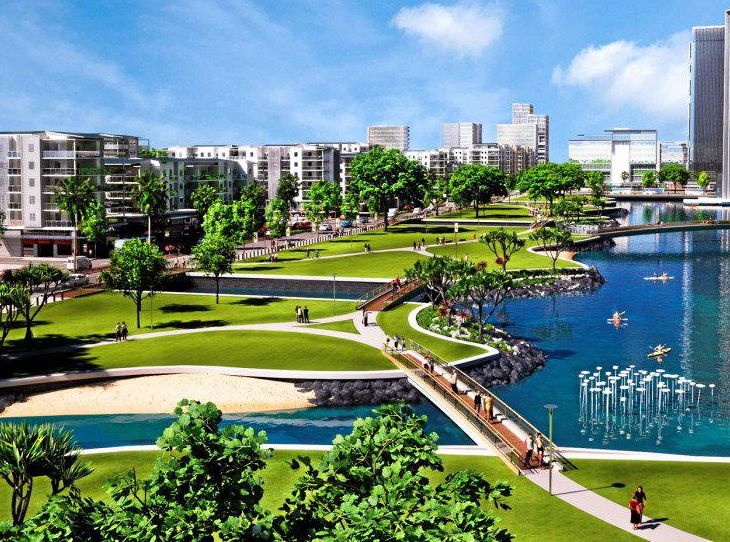 An artist&#39;s impression of the new Maroochydore CBD. Picture: SunCentral