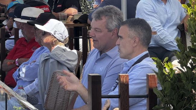 BlueScope chief executive officer Mark Vassella with Premier Peter Malinauskas at LIV Golf. Picture: The Advertiser