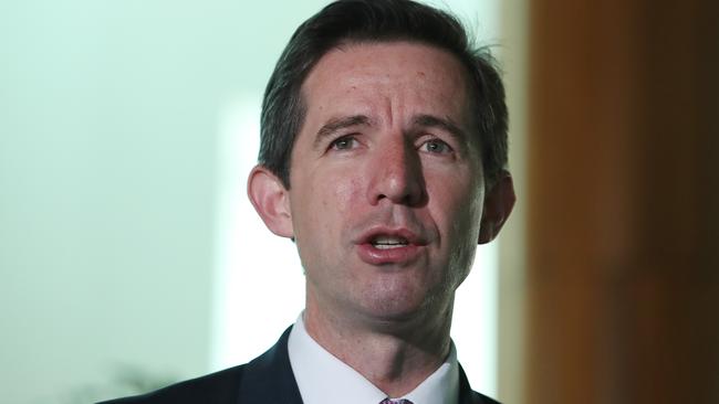 Tourism Minister Simon Birmingham at Parliament House in Canberra. Picture: Kym Smith