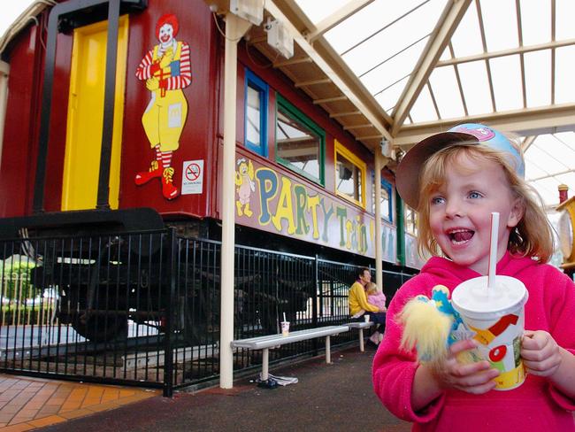 The McDonalds Party Train was a favourite among locals. Picture: Peter Clark