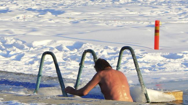 So entertaining, watching nude people jump in ice cold water.