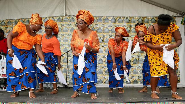 Dancers entertains the crowd.