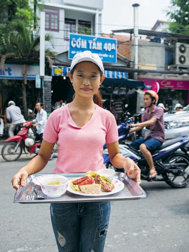 Char grilled pork cutlets being served in Saigon. Picture: Alan Benson