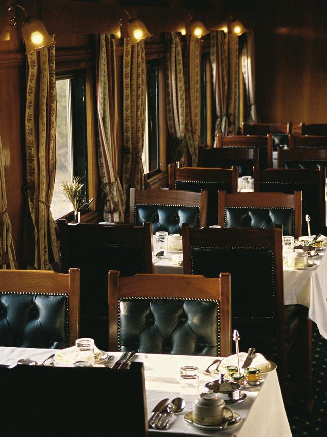 A dining car on the train. Picture: Chris Wallace