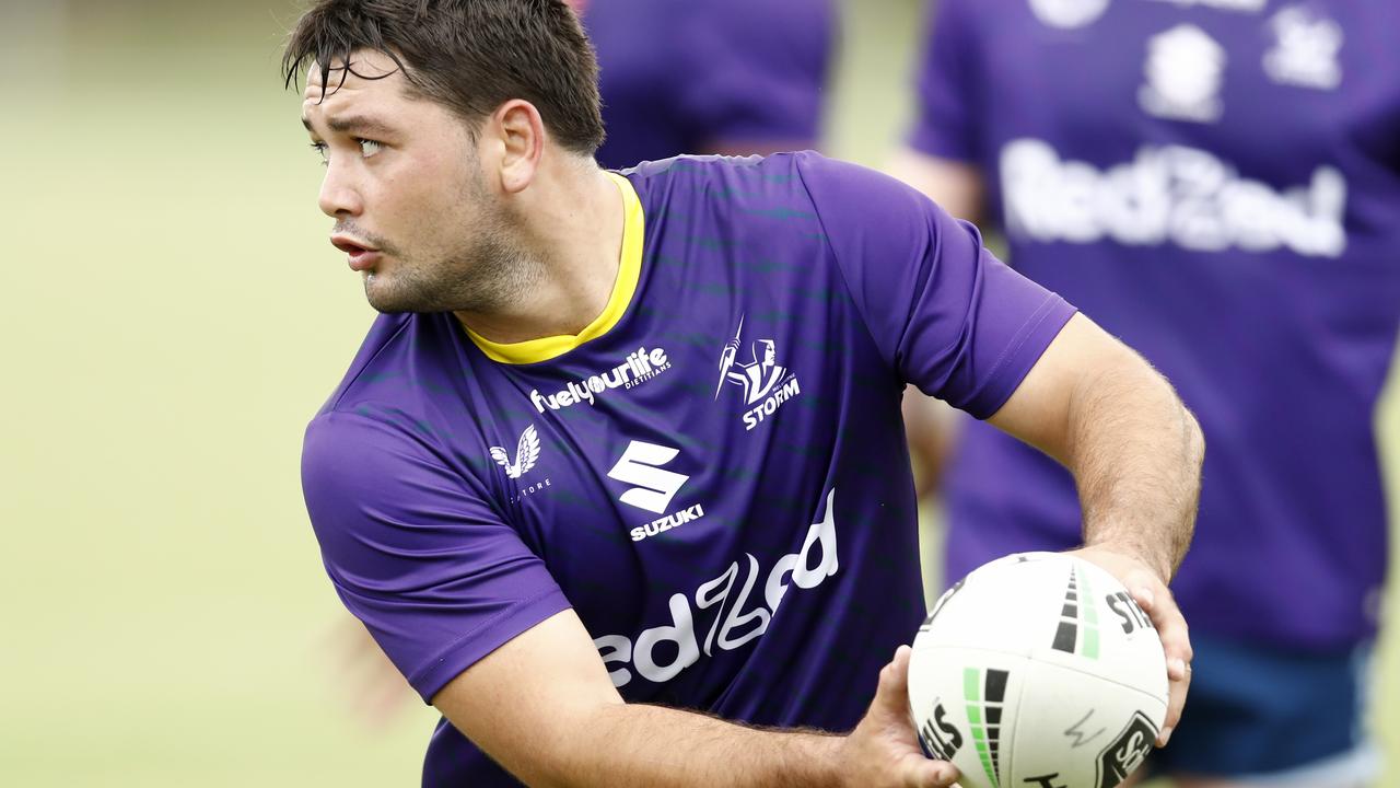 Brandon Smith at Melbourne Storm pre-season training earlier this month. Picture: Getty Images