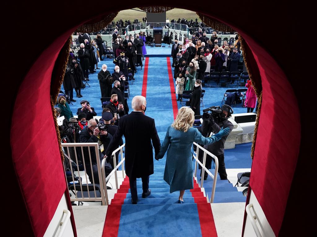 Joe Biden and wife Jill arrive for the inauguration. Picture: Chang W. Lee/EPA/AAP