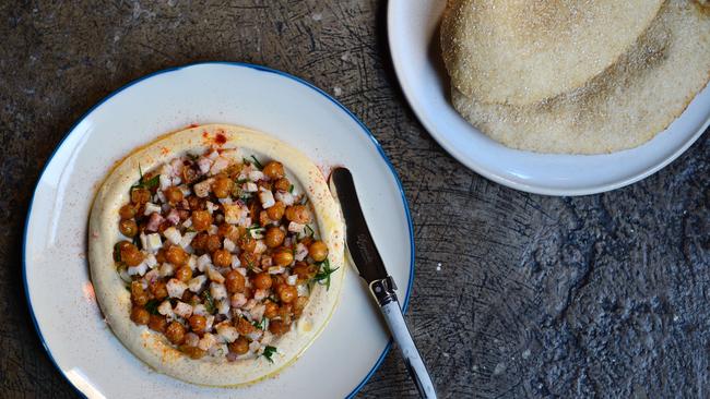 Bar Saracen’s Hummus with calamari. Picture: Nicki Connolly