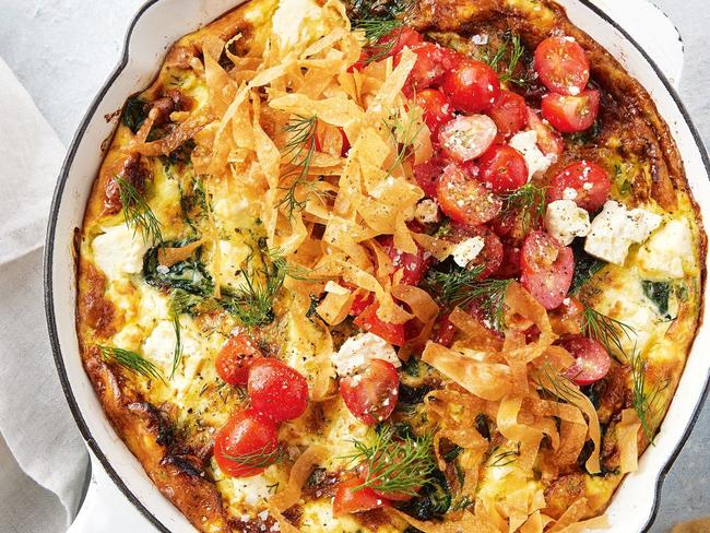 Frittata: Filled with feta, dill, spinach and lemon, this frittata makes the perfect light dinner or lunch.