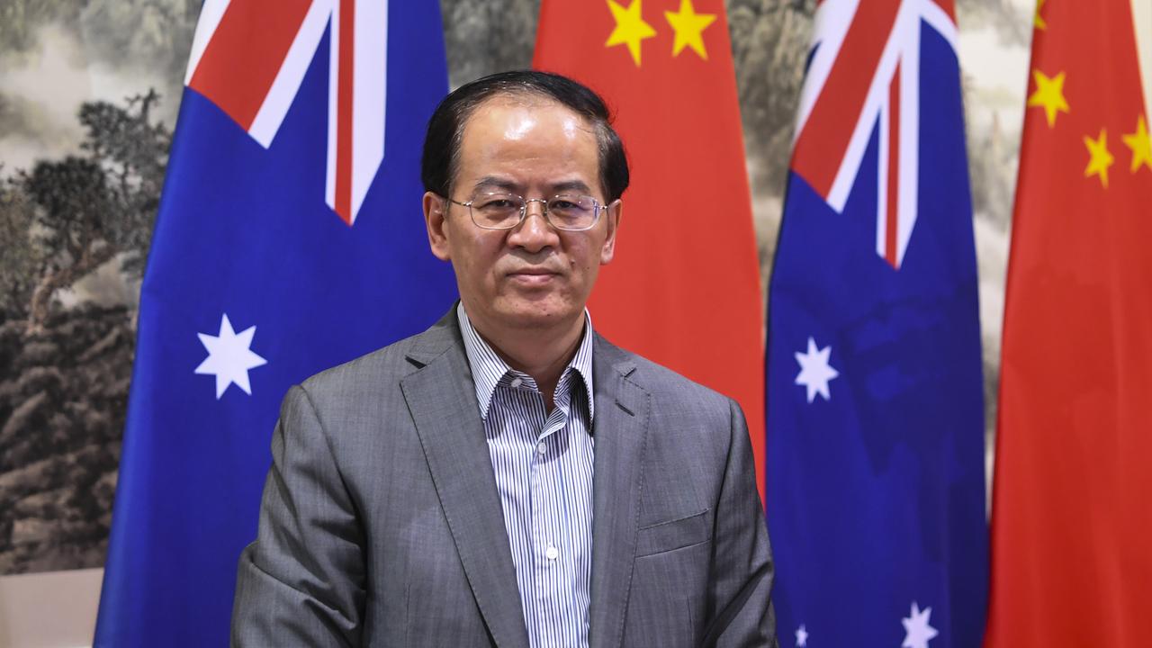 Chinese Ambassador to Australia Cheng Jingye. China has lashed out at Australian allies who condemned its foreign ministries offensive image. Picture: AAP Image/Lukas Coch