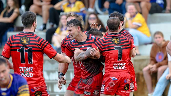 Michael Thomas celebrates his try. Picture: DC Sports Photography