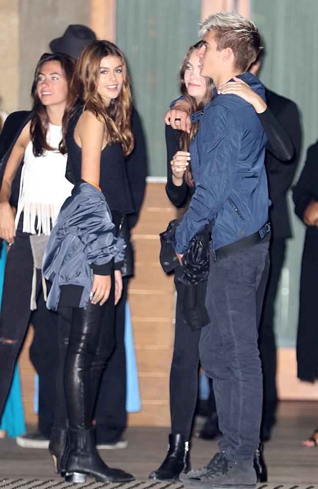 LA Photo Ban Feature, Nadia Salemme -   Kaia Gerber and her brother Presley Gerber leave Soho House in Malibu, USA.Pictured: Kaia Gerber and Presley GerberRef: SPL1290206  260516  Picture by: LA Photo Lab / Splash NewsSplash News and PicturesLos Angeles:310-821-2666New York:212-619-2666London:870-934-2666photodesk@splashnews.com