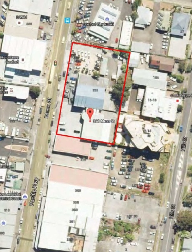 Site of the proposed Horizon tower in Mann Street Gosford.