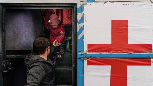 The Red Cross said it hoped to lead an evacuation of thousands of civilians from Mariupol, but needed concrete agreements on where fleeing residents would be escorted to. Picture: Emre caylak/AFP