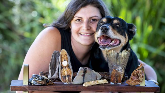 Merridy Williamson, who founded Narla's Dogilicious Treats and Gifts, with her kelpie Narla. Picture: Mark Brake