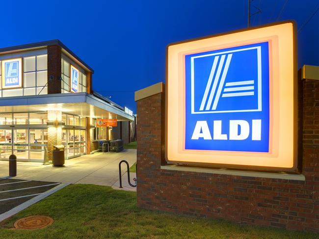 Athens, Georgia, USA - May 8, 2012:  Aldi Food Market  is a German-based discount supermarket chain which currently operates more than 1,150 stores in the U.S. and about 8,133 worldwide.