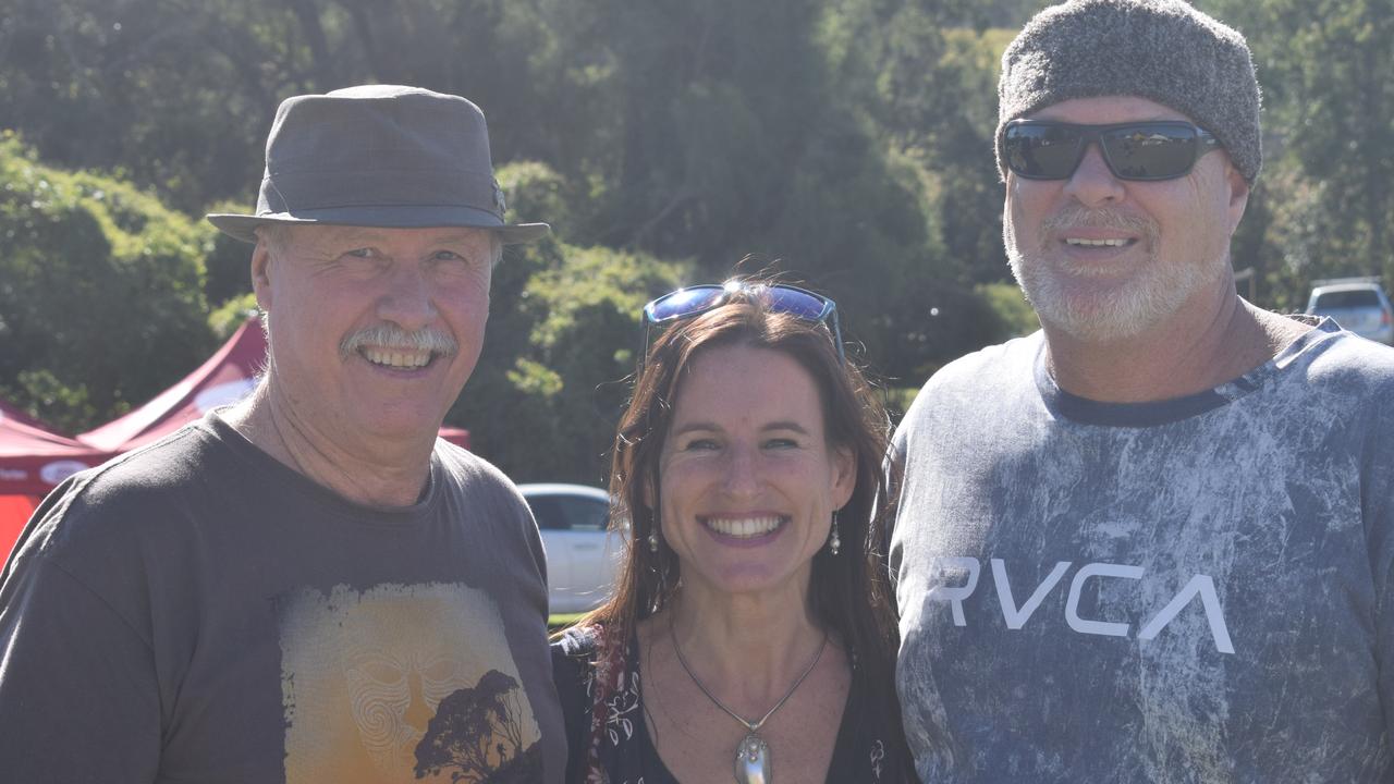 Mary River Festival at Kandanga, July 17, 2021: Neil Murray, Kate Fitzpatrick and Steve Introna. Pictures: Josh Preston