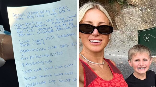 Roxy Jacenko has shared her son's Christmas wishlist. Picture: Instagram