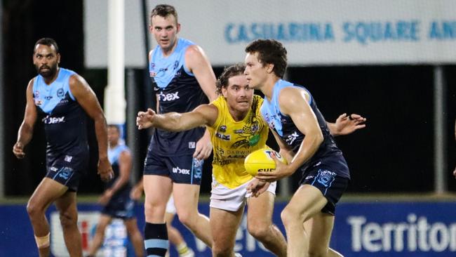 Darwin Buffaloes' Isaac Seden-Kurnoth against Nightcliff Tigers Picture: Celina Whan / AFLNT Media