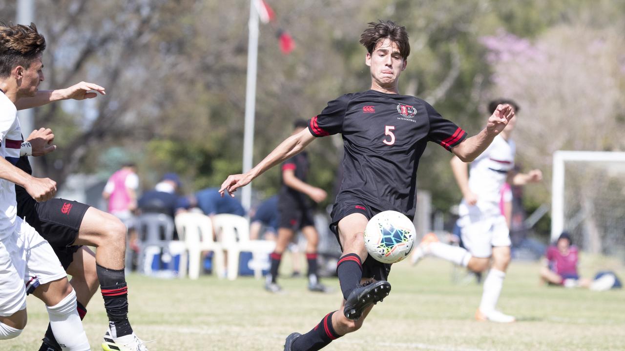 GPS First XI Football. St Joseph's Gregory Terrace vs The Southport School. GT #5 Marcus De Ruos. 5 September, 2020. Picture: Renae Droop