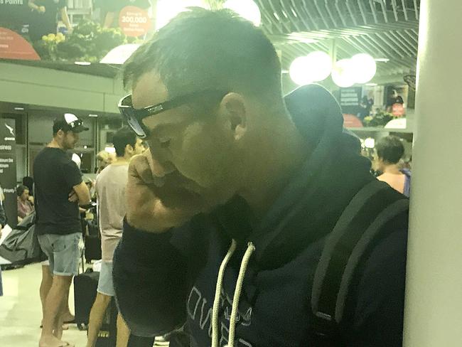 North Queensland Cowboys forward Scott Bolton at Brisbane Airport on Sunday night. Picture: Jacob Miley