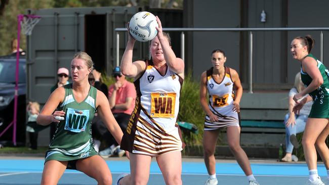 BFNL Netball - Ammos v Drysdale. Drysdale Wing Attack Aleisha Walters.  Picture; Mike Dugdale