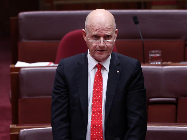 Senator David Leyonhjelm in the Senate Chamber in Parliament House Canberra. Picture Gary Ramage