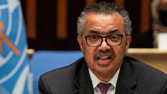 World Health Organization boss Tedros Adhanom Ghebreyesus has sided with China during a lot of the Covid crisis. Picture: AFP