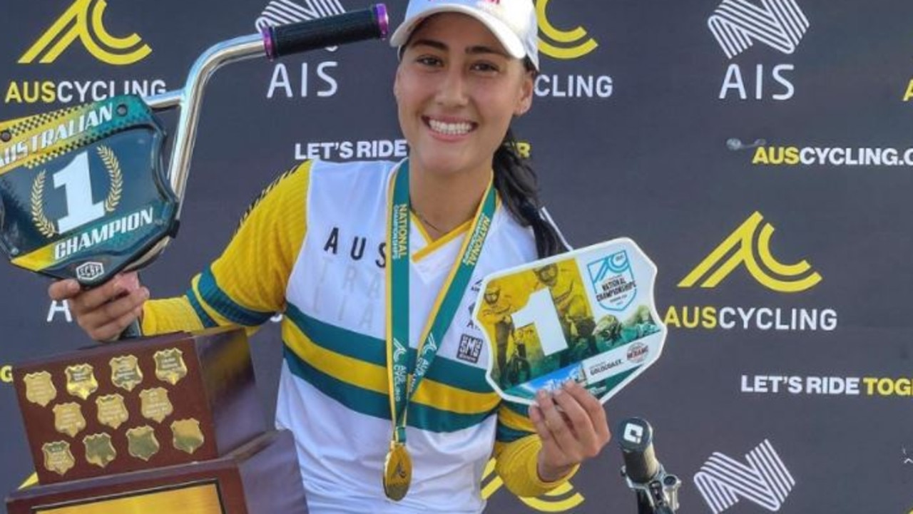 Saya Sakakibara has bounced back from the horror crash that crushed her medal hopes in Tokyo, claiming her maiden elite national title at the AusCycling BMX National Championships on Monday.