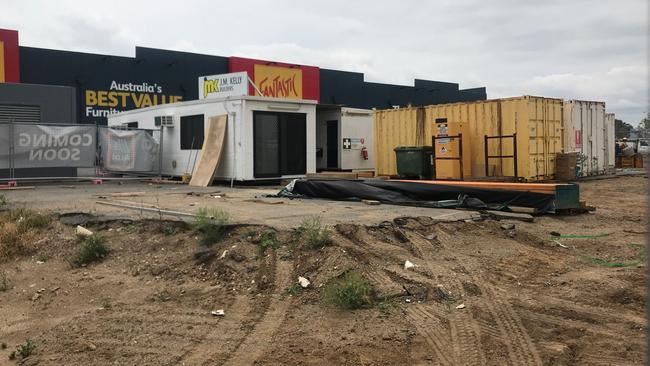 The Aldi site after tradespeople walked off the job. Picture: Shayla Bulloch