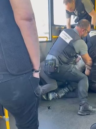 The incident erupted on a bus travelling to a Melbourne university on Wednesday. Picture: Reddit