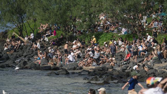 Crowds at the Gold Coast Pro, Burleigh Heads. Picture: Glenn Campbell