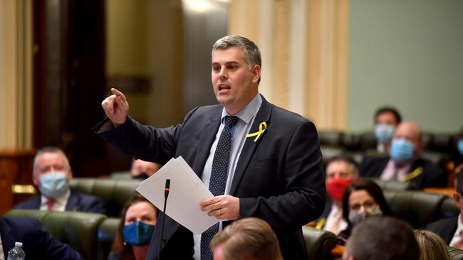 BRISBANE, AUSTRALIA - NewsWire Photos September 14, 2021: Queensland police minister Mark Ryan in Queensland State parliament. Picture: NCA NewsWire / John Gass