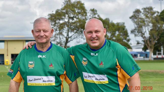 Warren Pitt (left) and son Curtis Pitt in Gordonvale, far north Queensland, in 2019.