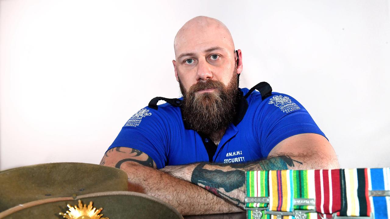 Former RBWH security guard Dean Douglass is a decorated former soldier who served in Afghanistan. Picture: John Gass