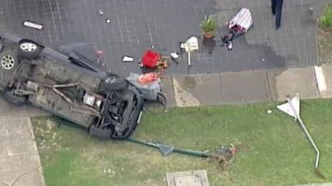 Police were searching 2 men after they crashed a stolen car in Cranbourne. Picture: Dougal Beatty