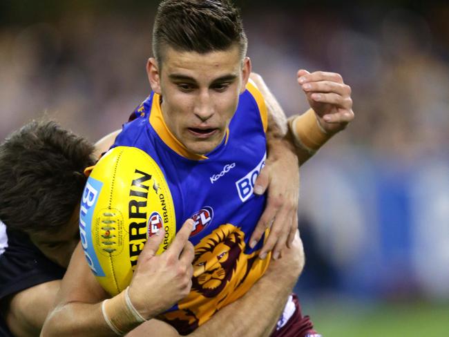 SPORT. BCM. 4/8/12.  Elliot Yeo of the Lions during the AFL match between the Brisbane Lions and the Richmond Tigers played in Brisbane. PIc Darren England.