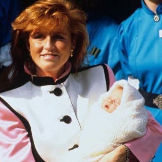 Princess Eugenie inn the arms of her mum, Sarah Ferguson. Picture: Instagram