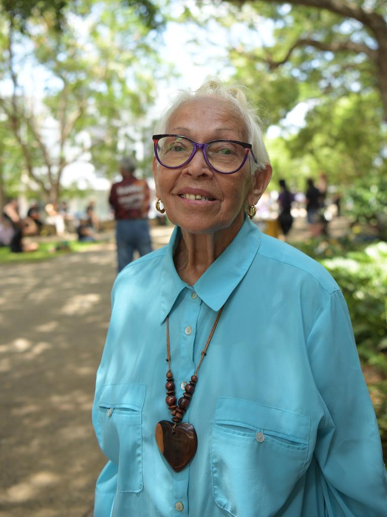 Grandmother and protester Barbara Nasir at a close Don Dale protest five years after the Royal Commission. Picture: (A)manda Parkinson