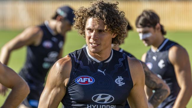 Carlton training at Tony Sheehan Oval at La Trobe Uni. Charlie Curnow. Picture: Jake Nowakowski