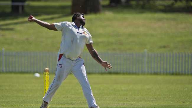 Kieren Gibbs bowls for Northern Brothers Diggers against University in round eight A grade Toowoomba Cricket at Rockville Oval, Saturday, March 7, 2020. Picture: Kevin Farmer